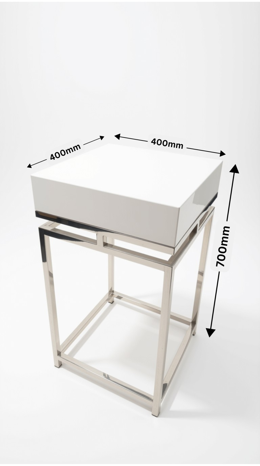 White and Silver Plinth - Small - Thumbnail 2