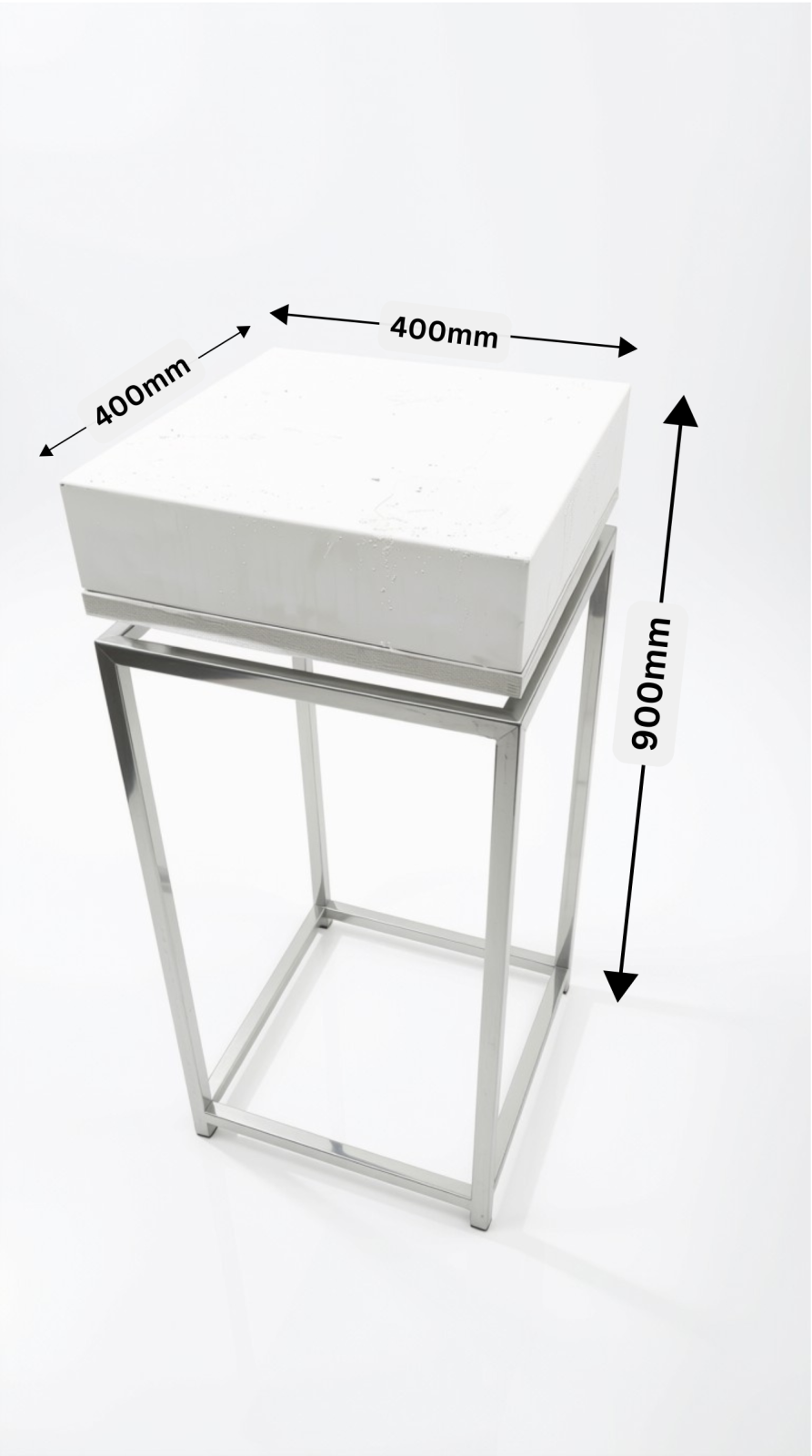 White and Silver Plinth - Medium - Thumbnail 2