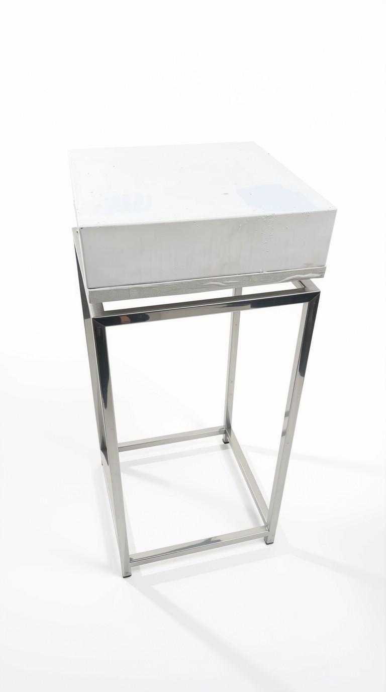 White and Silver Plinth - Medium