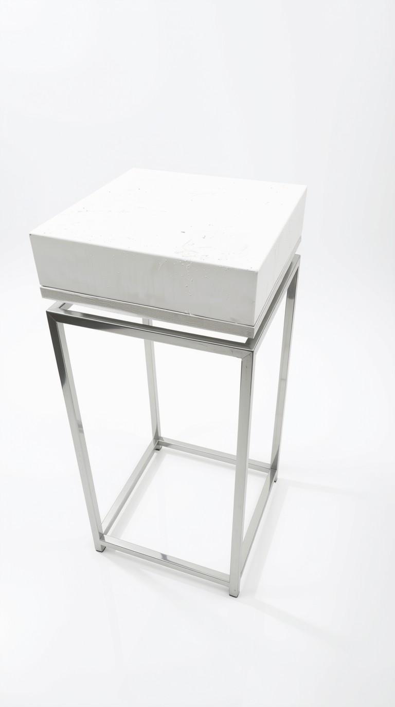 White and Silver Plinth - Medium - Thumbnail 3