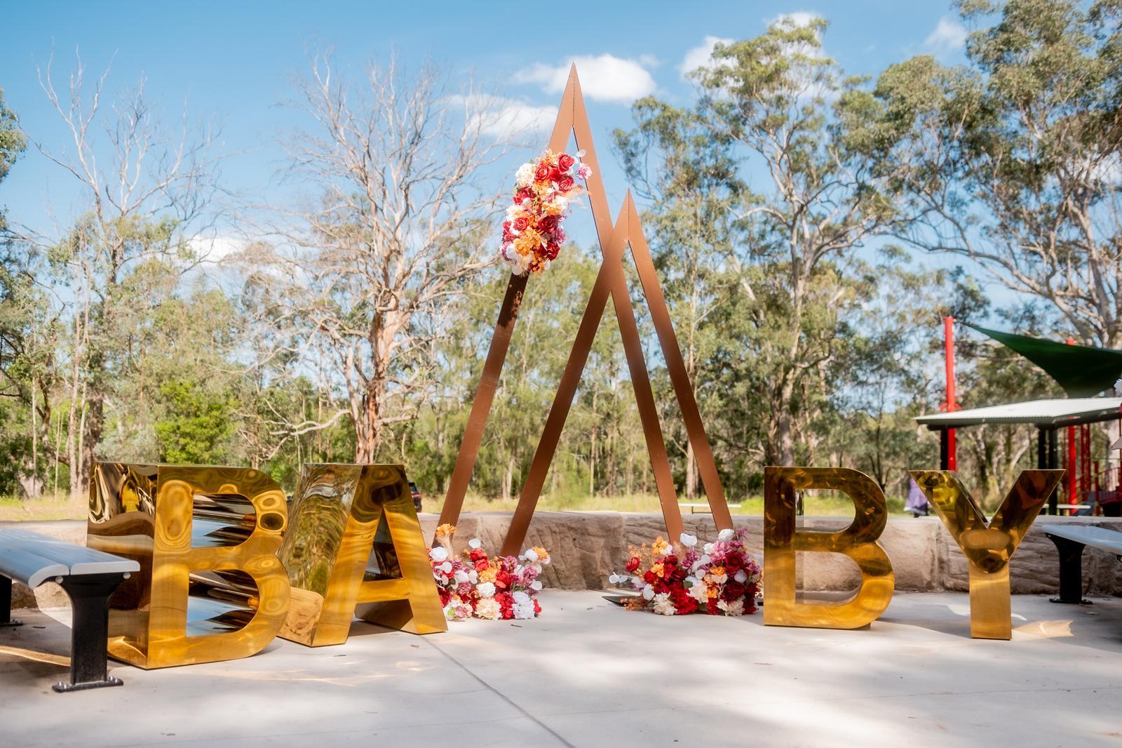 BABY - Luxe Gold Marquee Letters