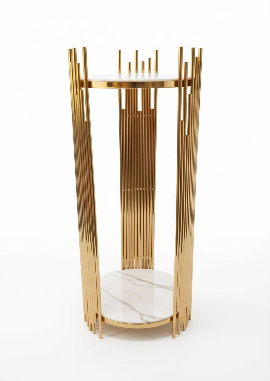 Gold Round Plinth - Medium - Thumbnail 2