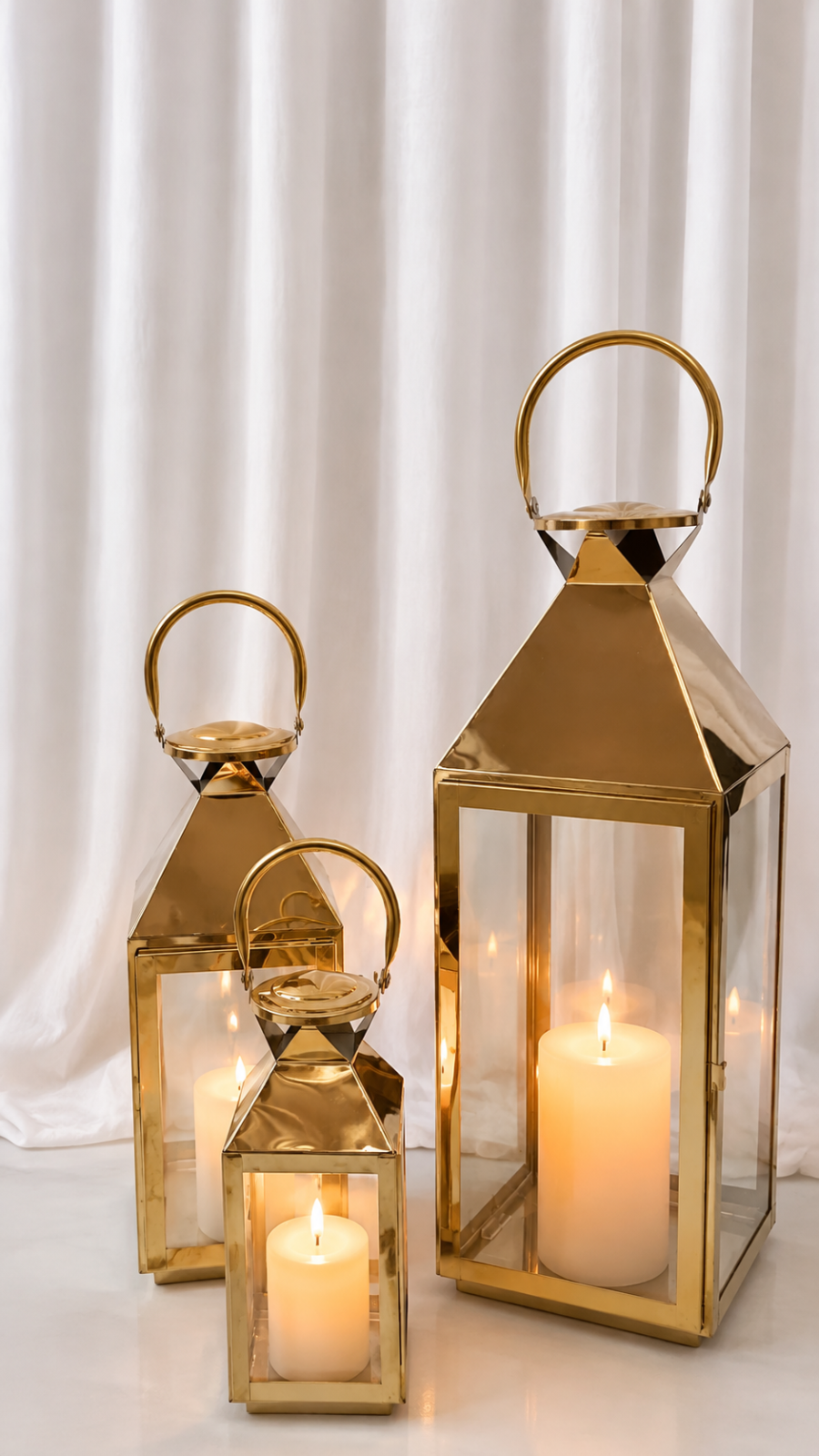 Gold Moroccan Lantern (Set of 3)