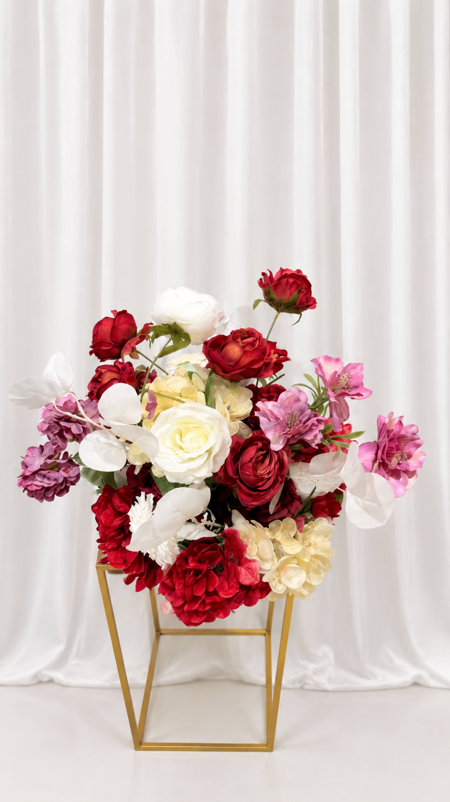 Silk Floral Arrangement - Burgundy & Blush