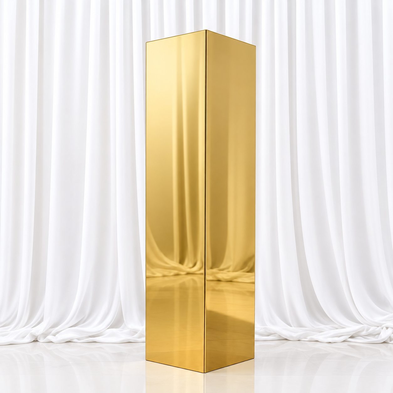 Mirror Gold Square Acrylic Plinth - Medium - Thumbnail 2