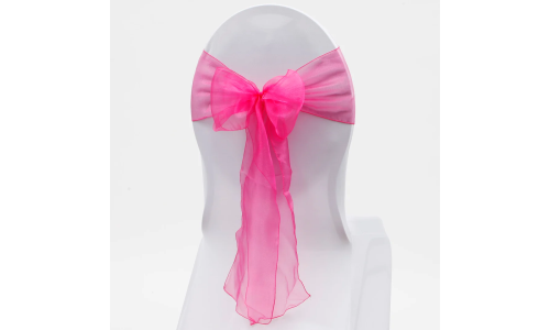 Organza Chair Sashes - Hot Pink