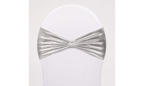 Lycra Chair Band W/Slider - Silver - Thumbnail 2